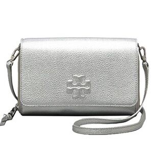 Tory Burch Metallic Silver Crossbody